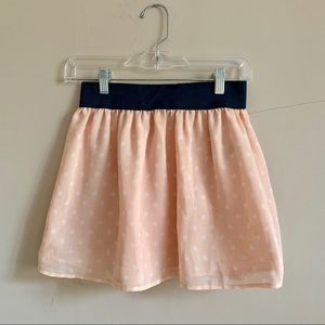 polka dot pink mini skirt